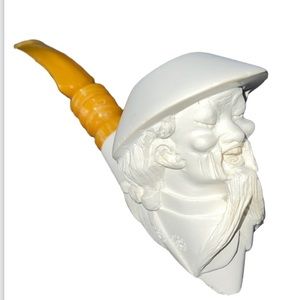 HAND CARVED MEERSCHAUM PIPE ASIAN VINTAGE